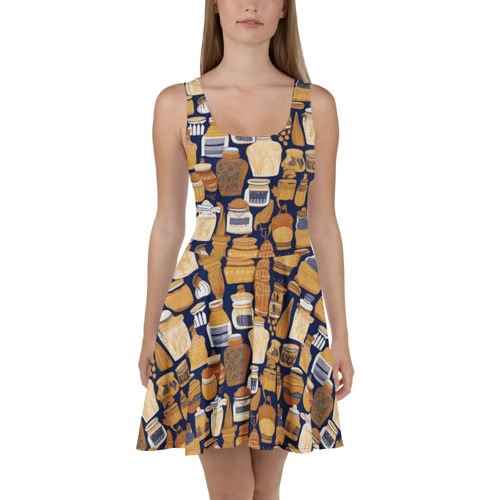 Cobalt Curio on Skater Dress — Front