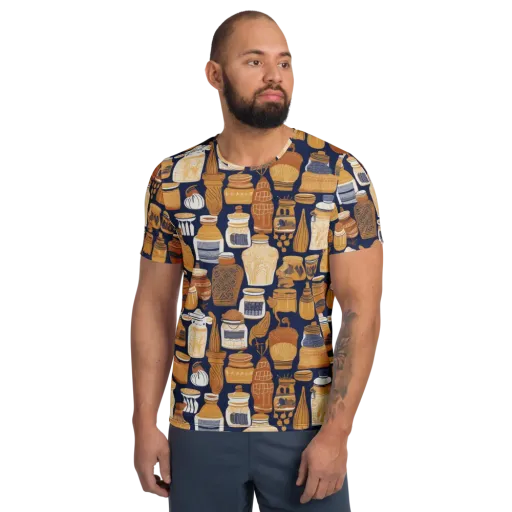 Cobalt Curio on a Men's Athletic T-Shirt