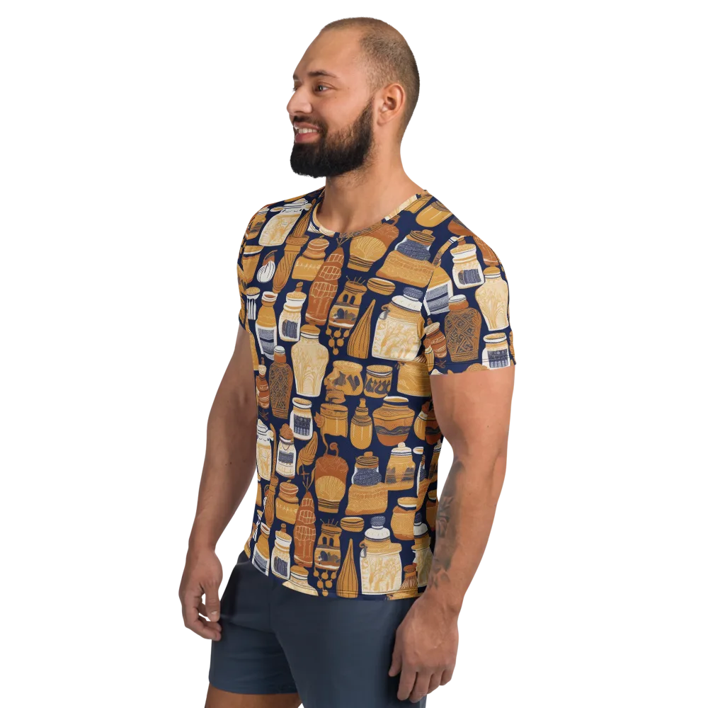 Cobalt Curio on Men's Athletic T-Shirt — Left