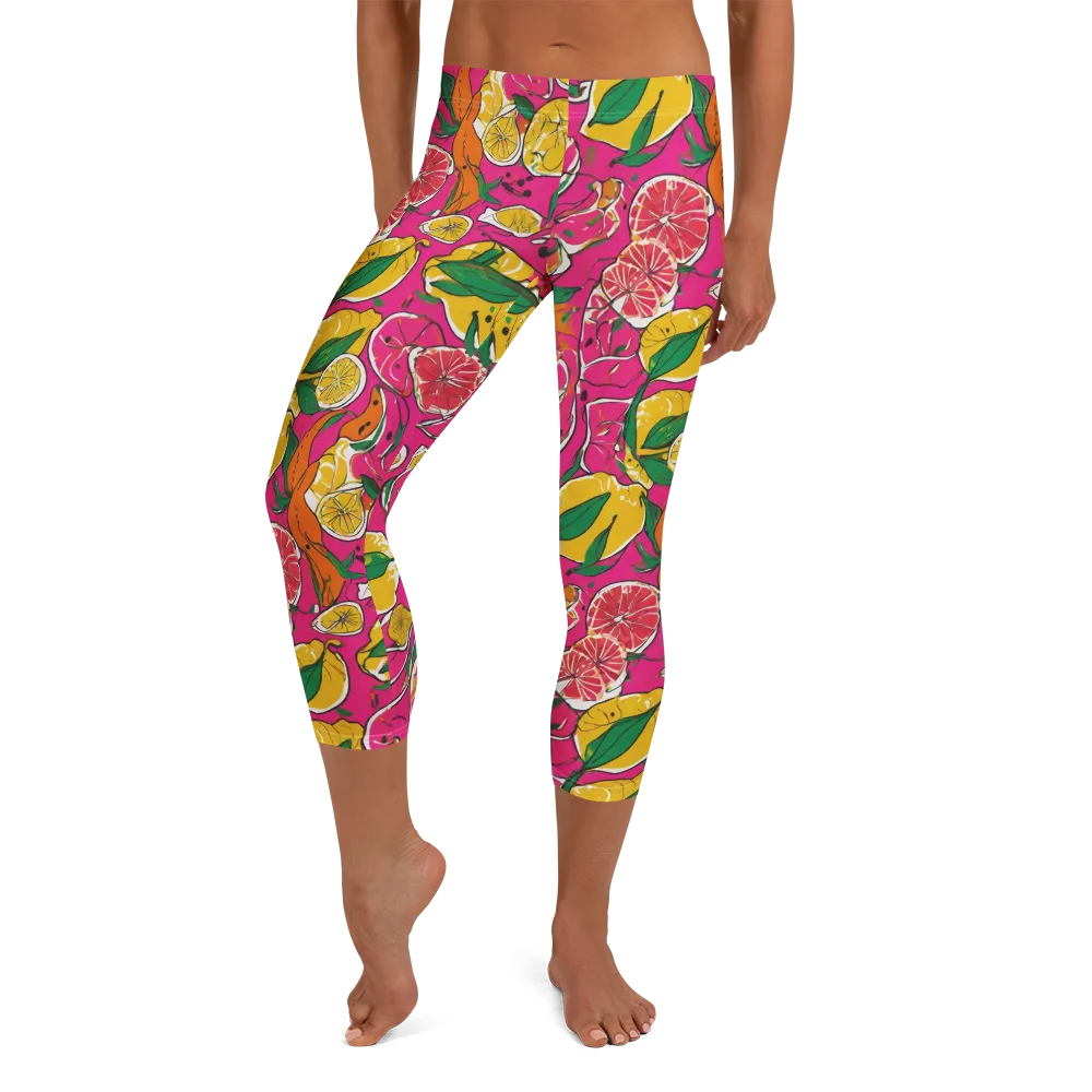 Pink Lemonade on Capri Leggings — Front