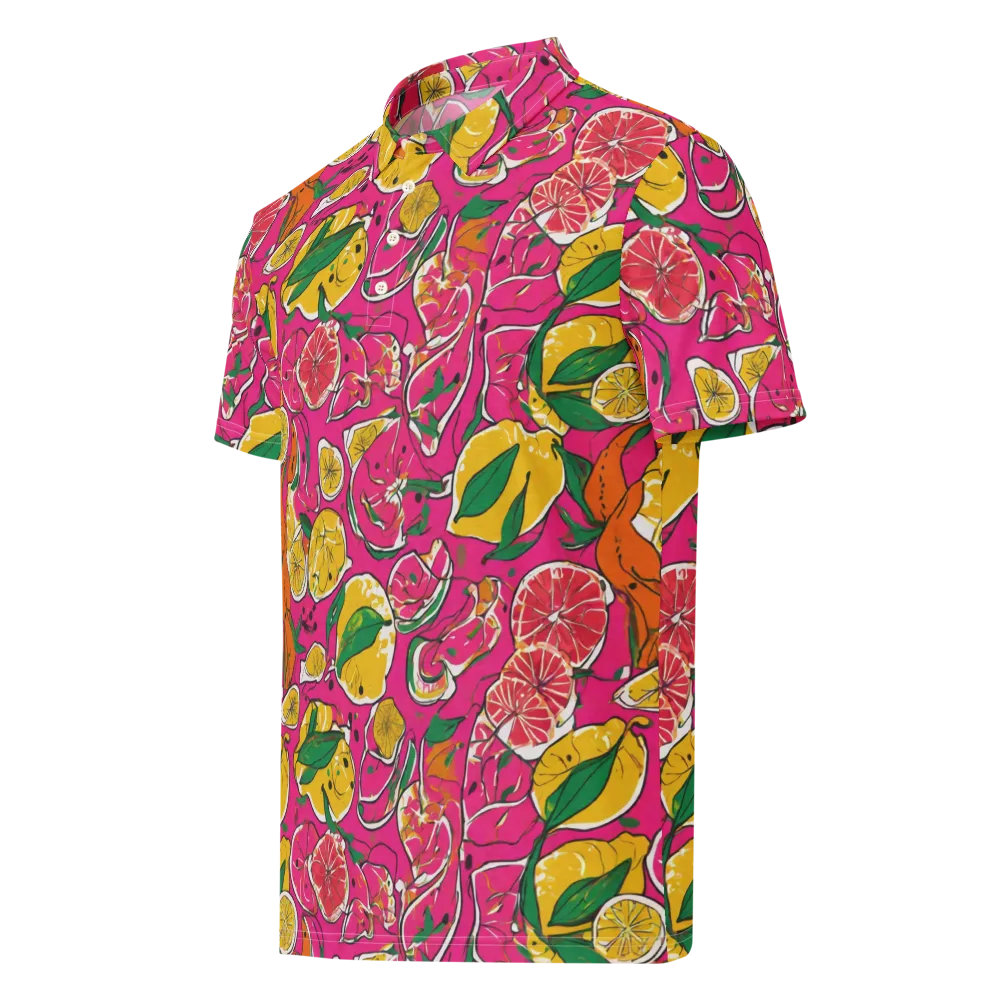 Pink Lemonade on Men's Slim Fit Polo Shirt — Left Front