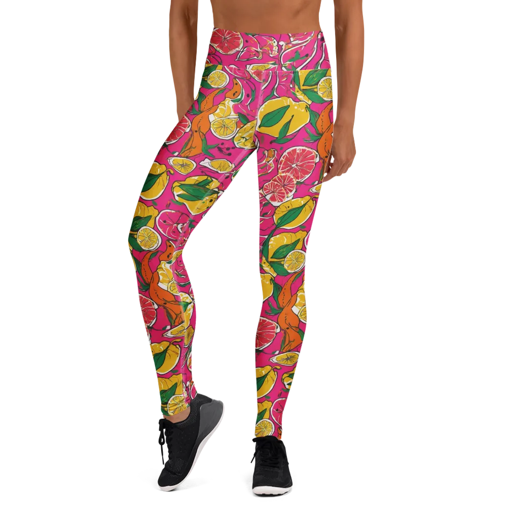 Pink Lemonade on Yoga Leggings — Front
