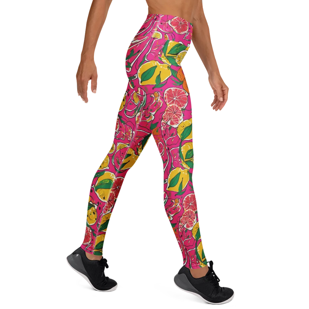 Pink Lemonade on Yoga Leggings — Right