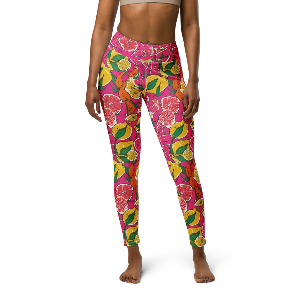 Pink Lemonade on Yoga Leggings — Front