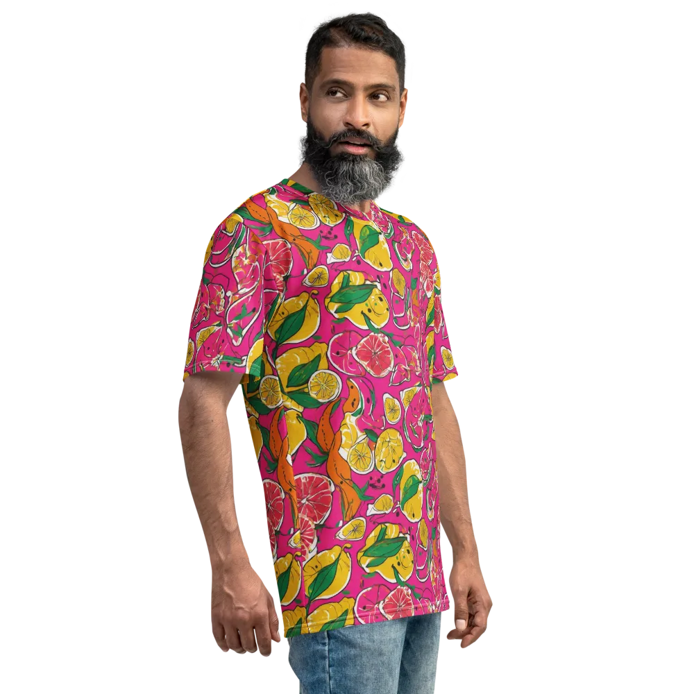 Pink Lemonade on Men's Crew Neck T-Shirt — Right