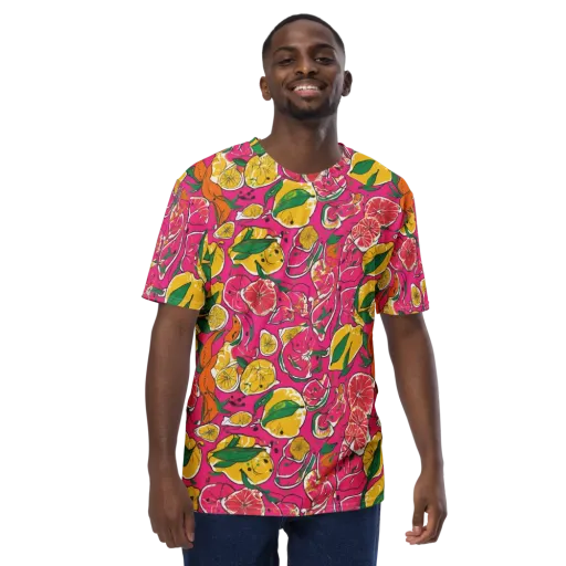 Pink Lemonade on a Men's Crew Neck T-Shirt