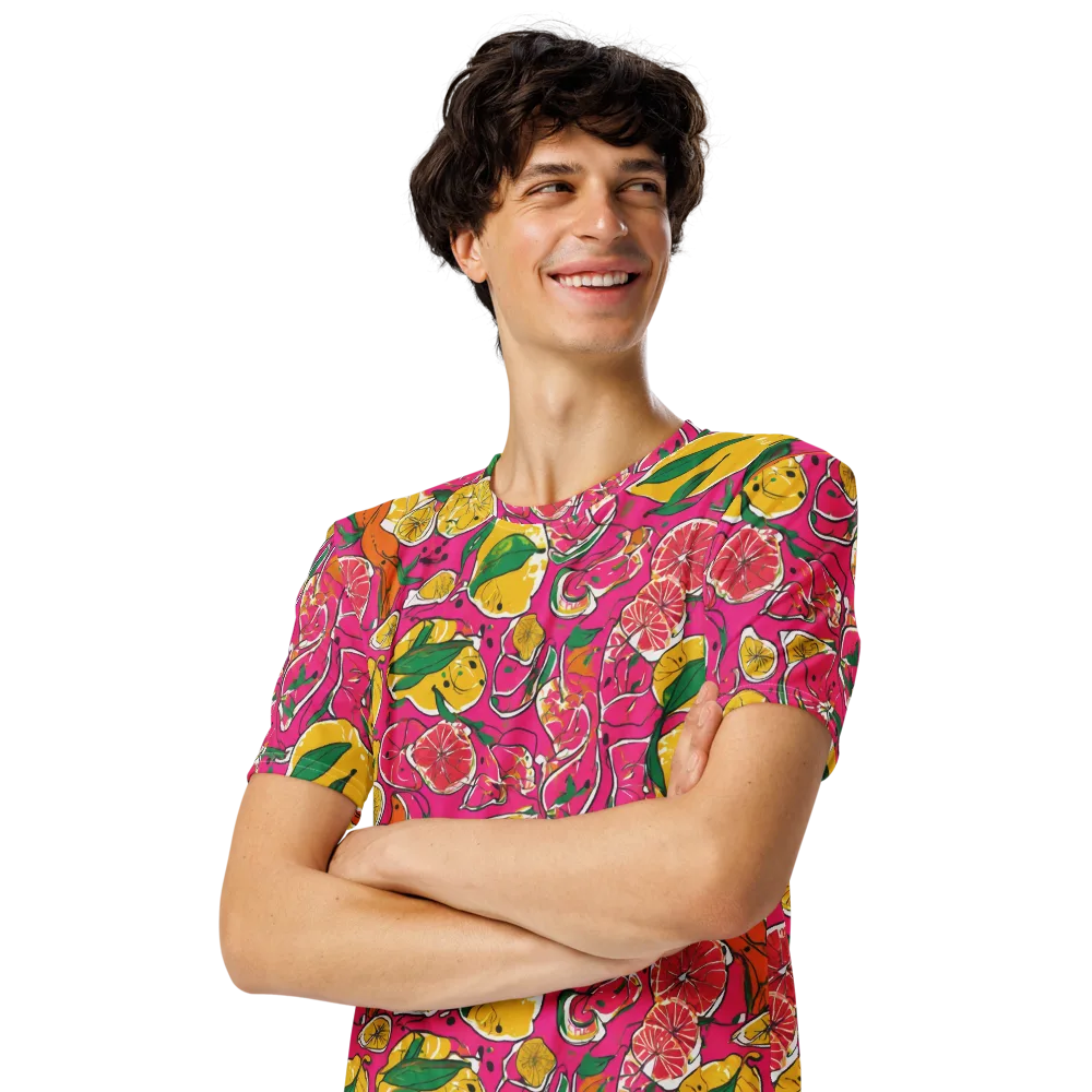 Pink Lemonade on Men's Crew Neck T-Shirt — Left Front