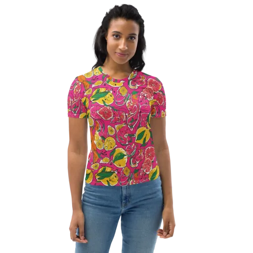 Pink Lemonade on a Women's Crew Neck T-Shirt