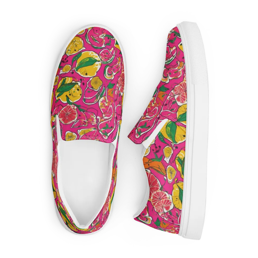 Pink Lemonade on Men's Slip-On Canvas Shoes — Front