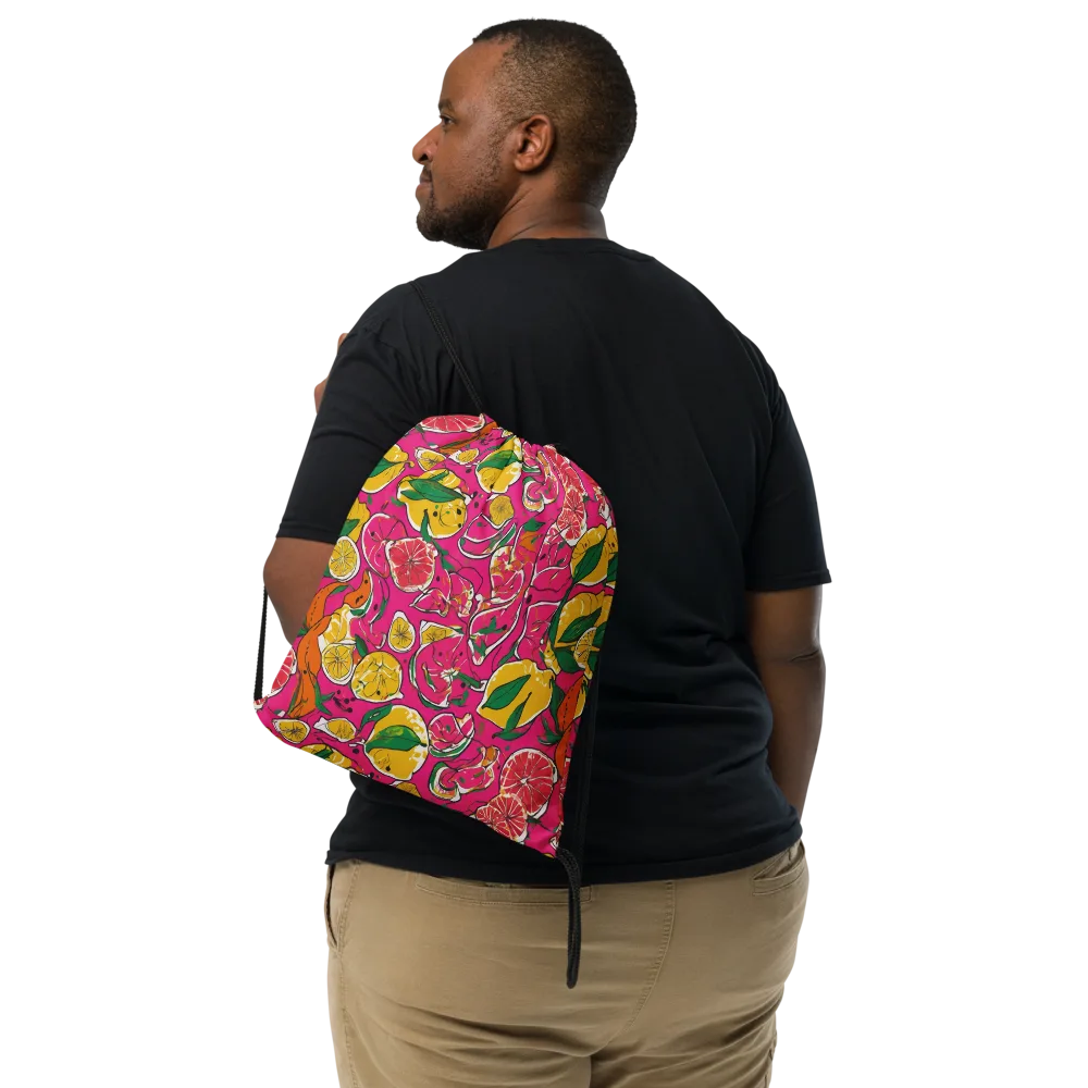 Pink Lemonade on Drawstring Bag — Front