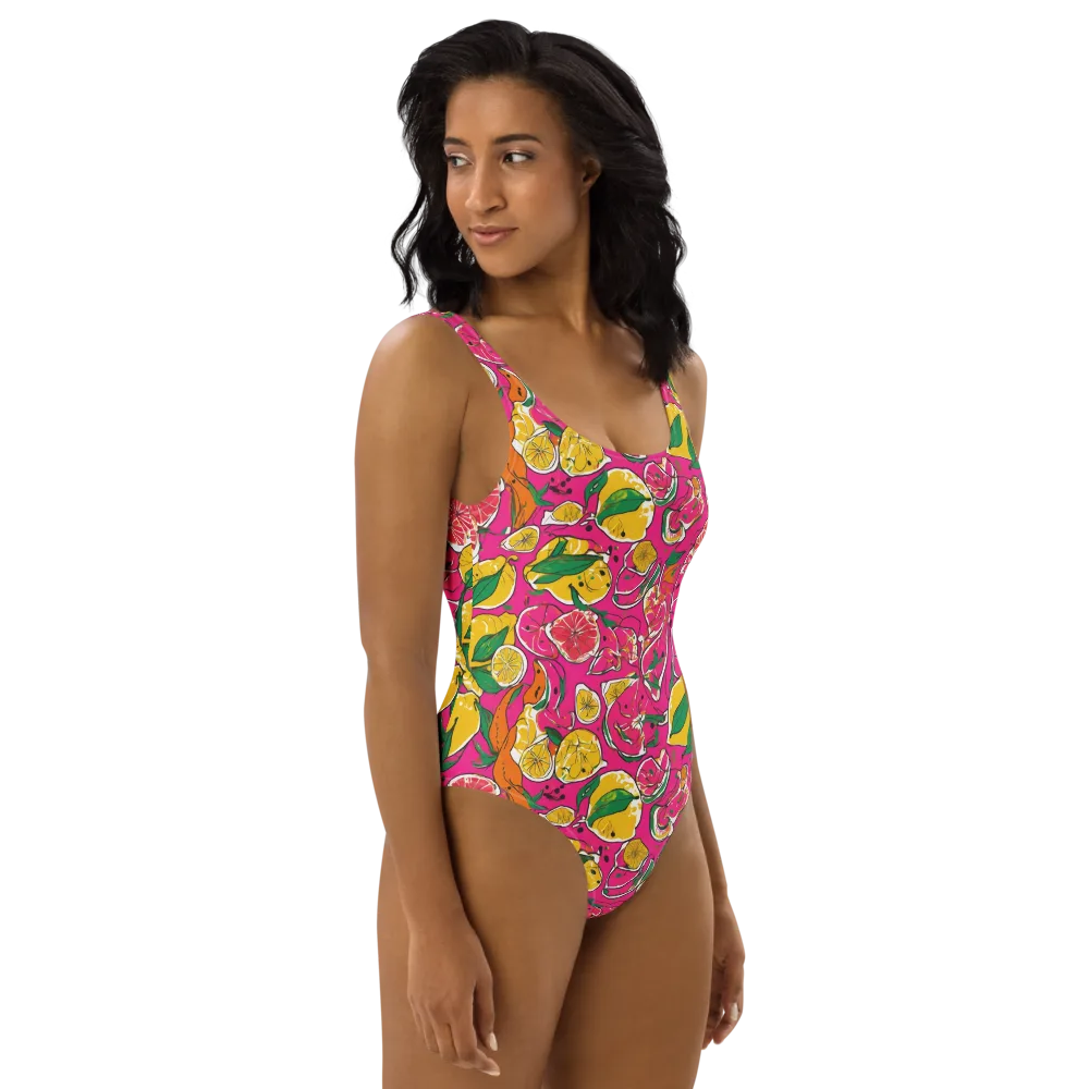 Pink Lemonade on One-Piece Swimsuit — Right