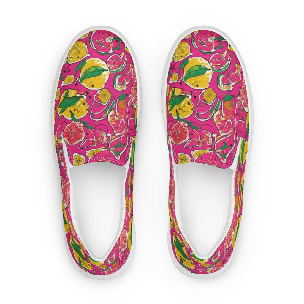 Pink Lemonade on Women's Slip-On Canvas Shoes — Front