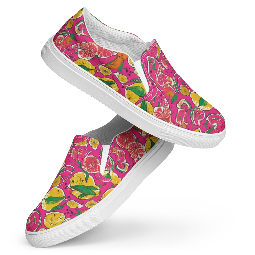 Pink Lemonade on Women's Slip-On Canvas Shoes — Front