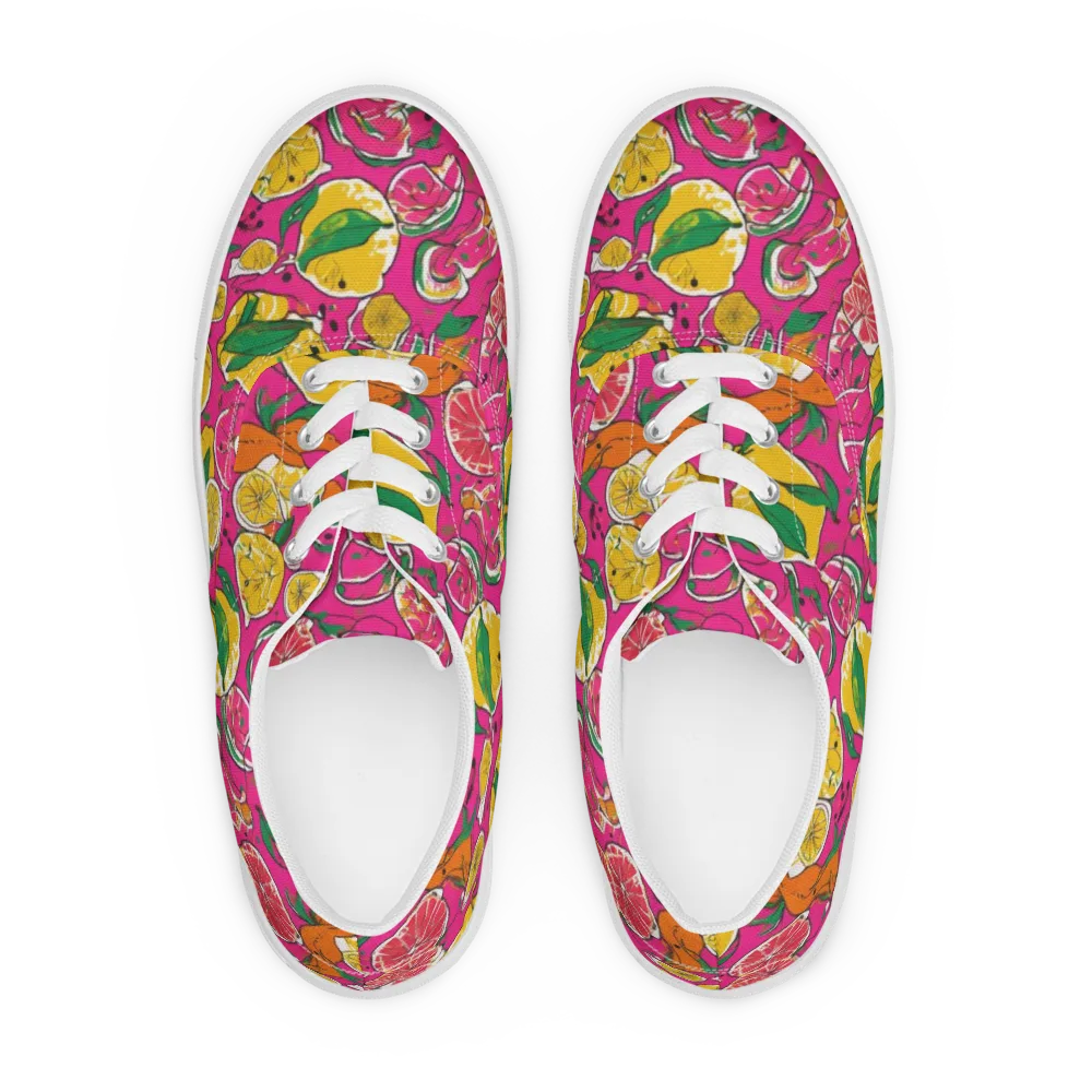 Pink Lemonade on Men's Lace-Up Canvas Shoes — Front