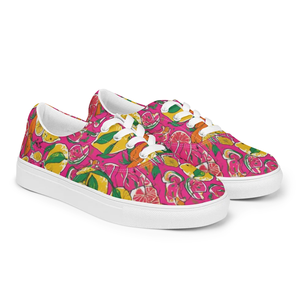 Pink Lemonade on Men's Lace-Up Canvas Shoes — Right Front