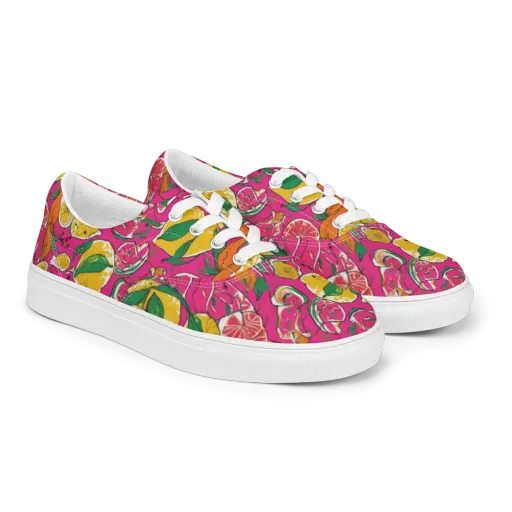 Pink Lemonade on a Men's Lace-Up Canvas Shoes