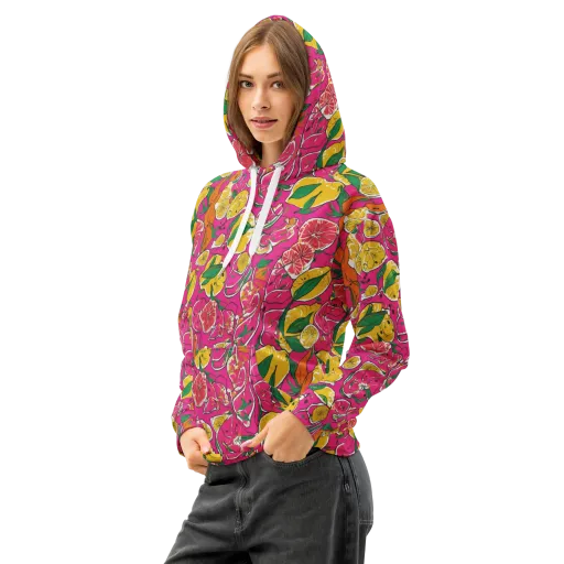Pink Lemonade on a Cotton Hoodie