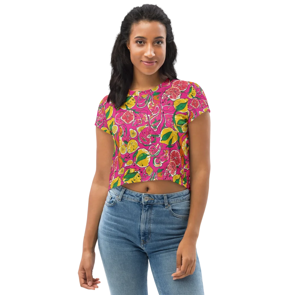 Pink Lemonade on Crop Tee — Front