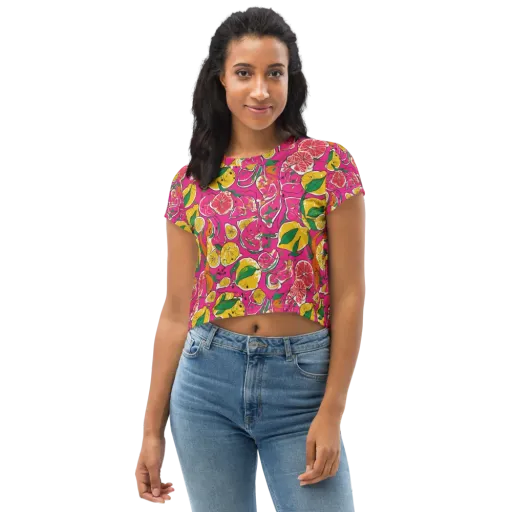 Pink Lemonade on a Crop Tee
