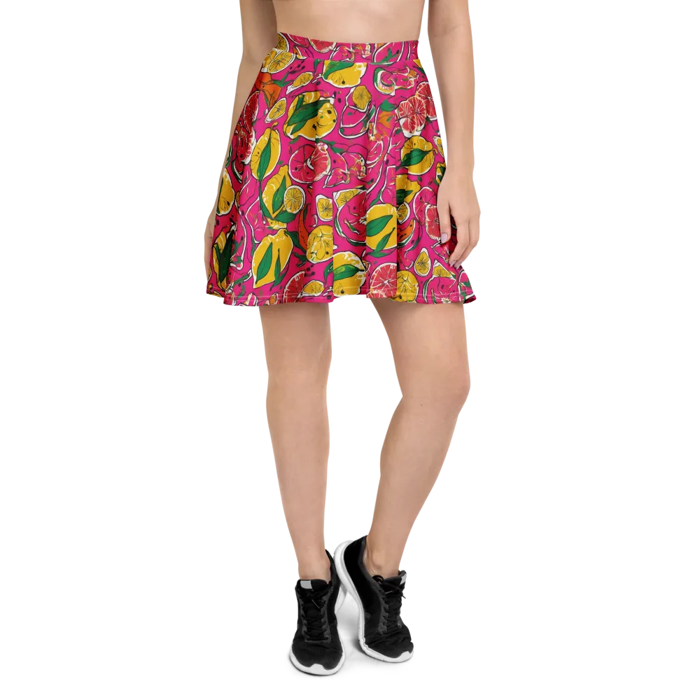 Pink Lemonade on Skater Skirt — Front