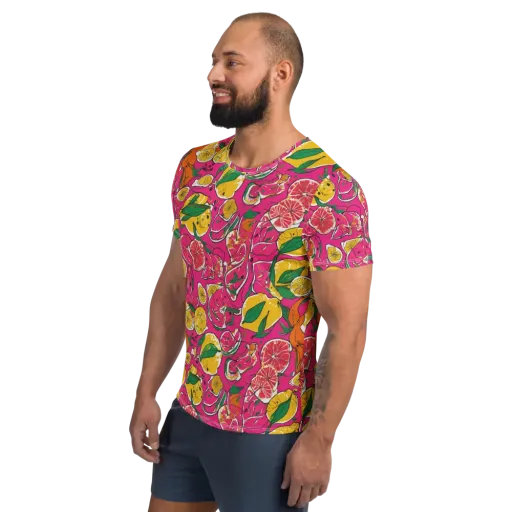Pink Lemonade on a Men's Athletic T-Shirt
