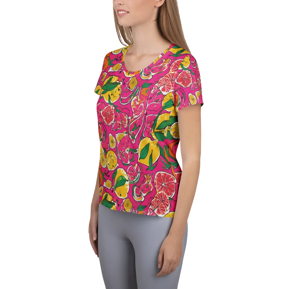 Pink Lemonade on Women's Athletic T-Shirt — Left