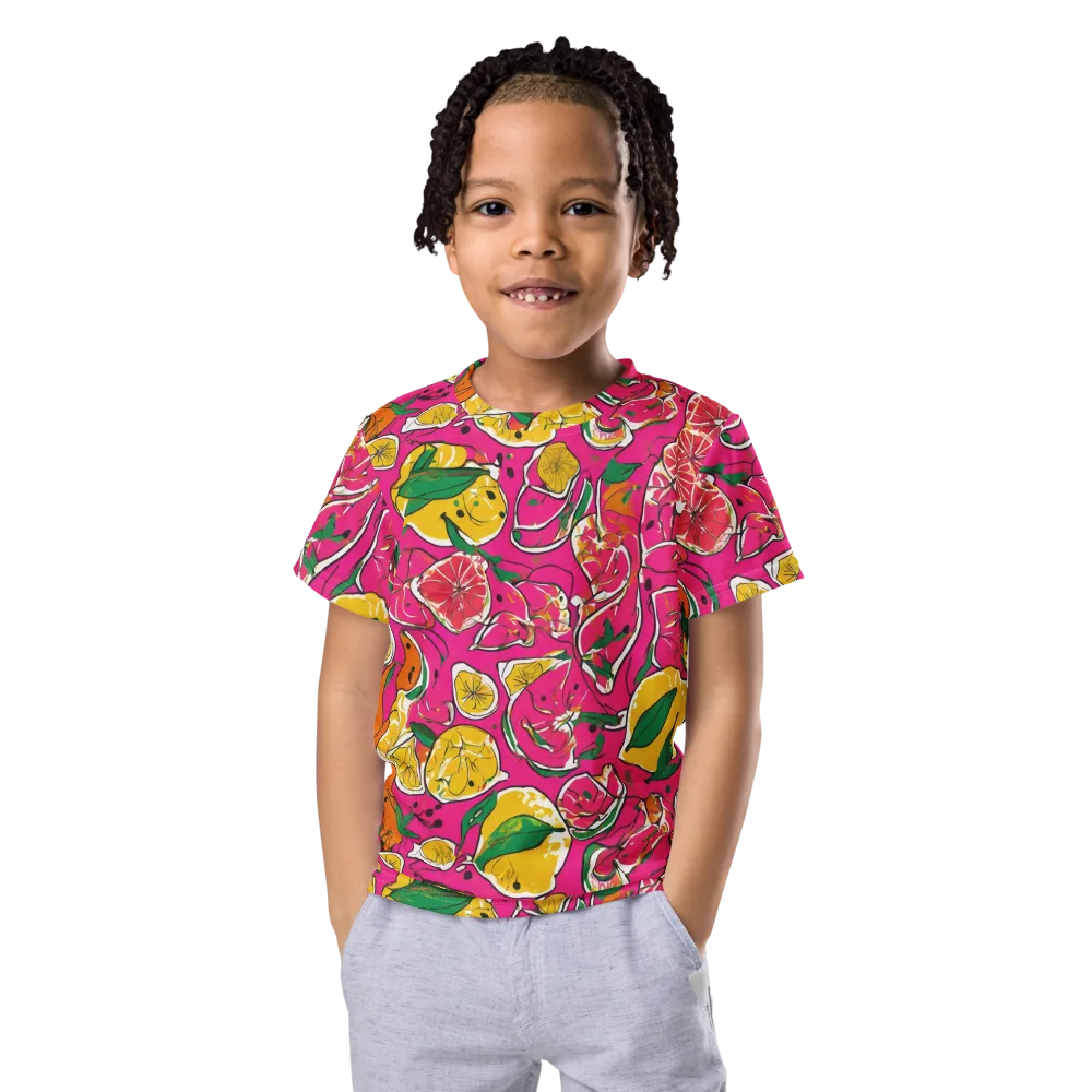 Pink Lemonade on Kids Crew Neck T-Shirt — Front