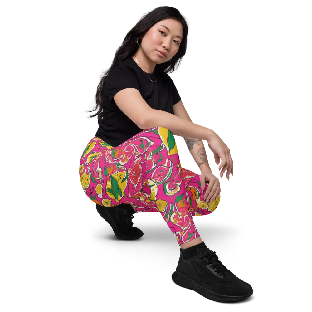 Pink Lemonade on Leggings with Pockets — Right Front