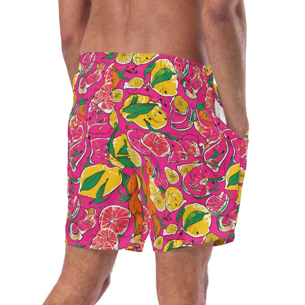 Pink Lemonade on Swim Trunks — Right Back