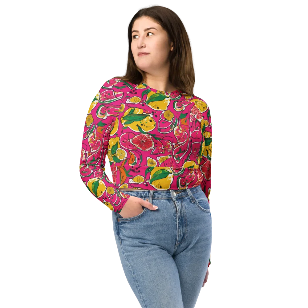 Pink Lemonade on Long Sleeve Crop Top — Front