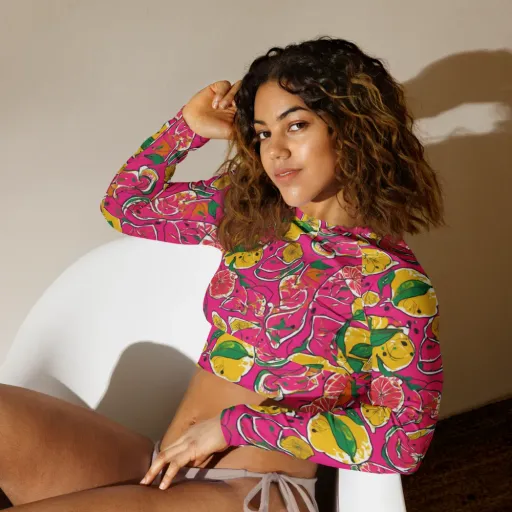 Pink Lemonade on a Long Sleeve Crop Top