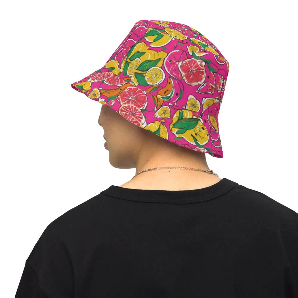 Pink Lemonade on Reversible Bucket Hat — Back Inside