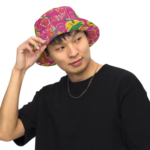 Pink Lemonade on a Reversible Bucket Hat