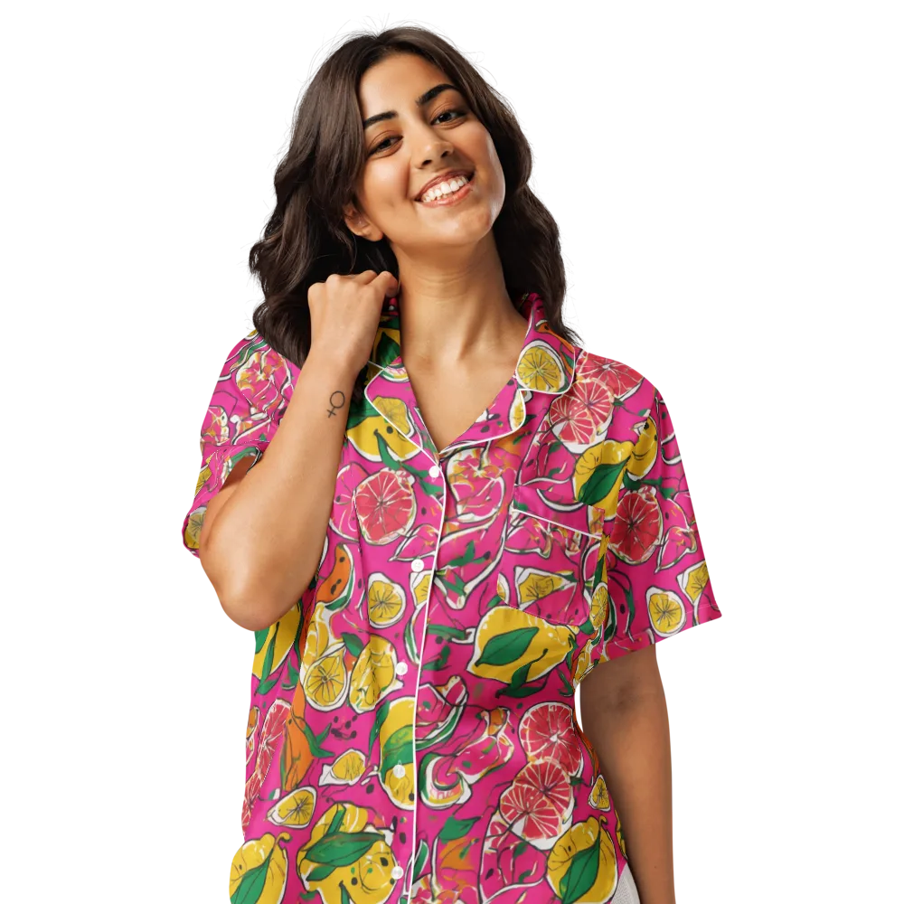 Pink Lemonade on Women's Short Sleeve Pajama Top — Front