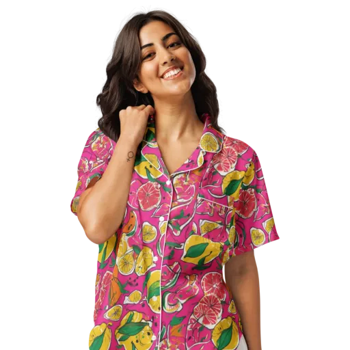Pink Lemonade on a Women's Short Sleeve Pajama Top