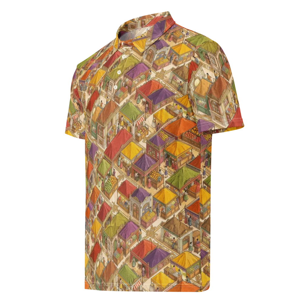 Market of Many Colors on Men's Slim Fit Polo Shirt — Left Front