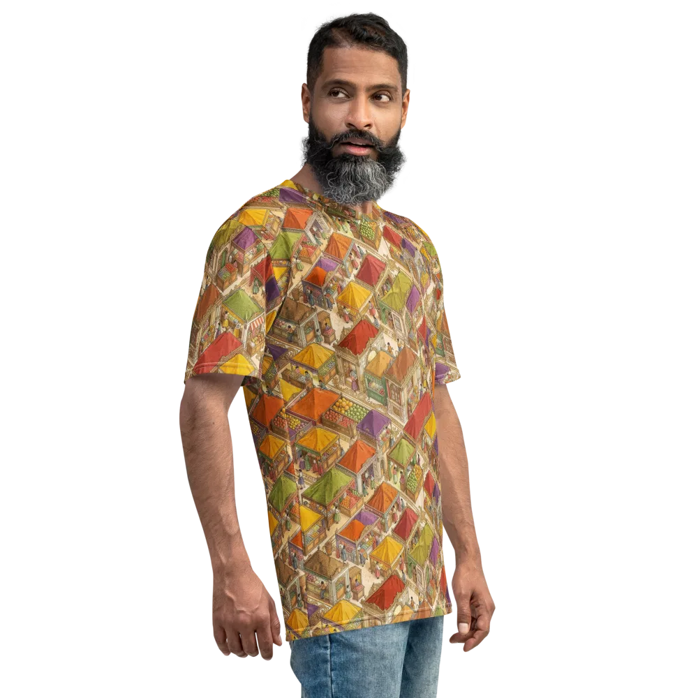 Market of Many Colors on Men's Crew Neck T-Shirt — Right
