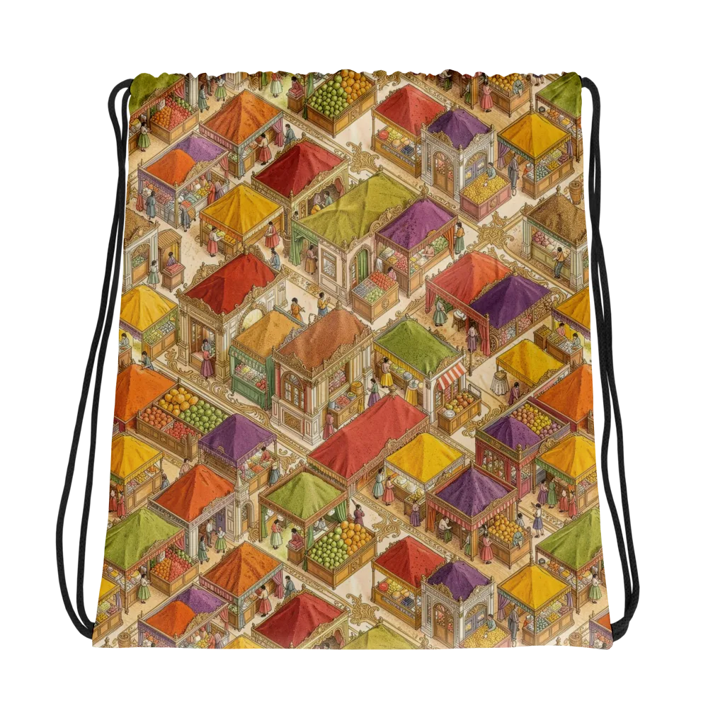 Market of Many Colors on Drawstring Bag — Photo