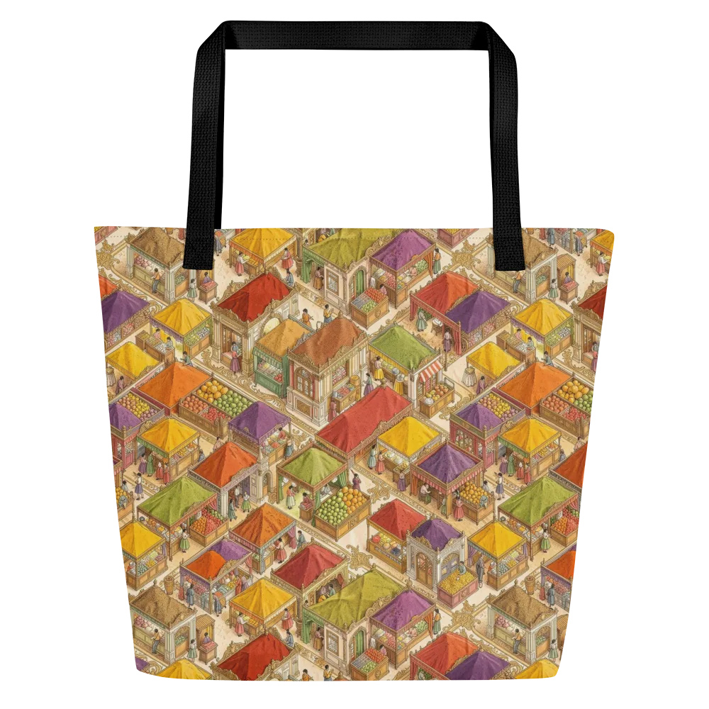 Market of Many Colors on Large Tote Bag W/ Pocket — Front