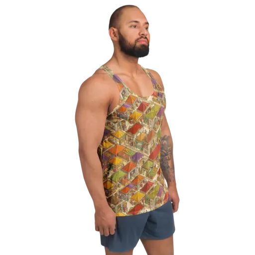 Market of Many Colors on a Men's Tank Top