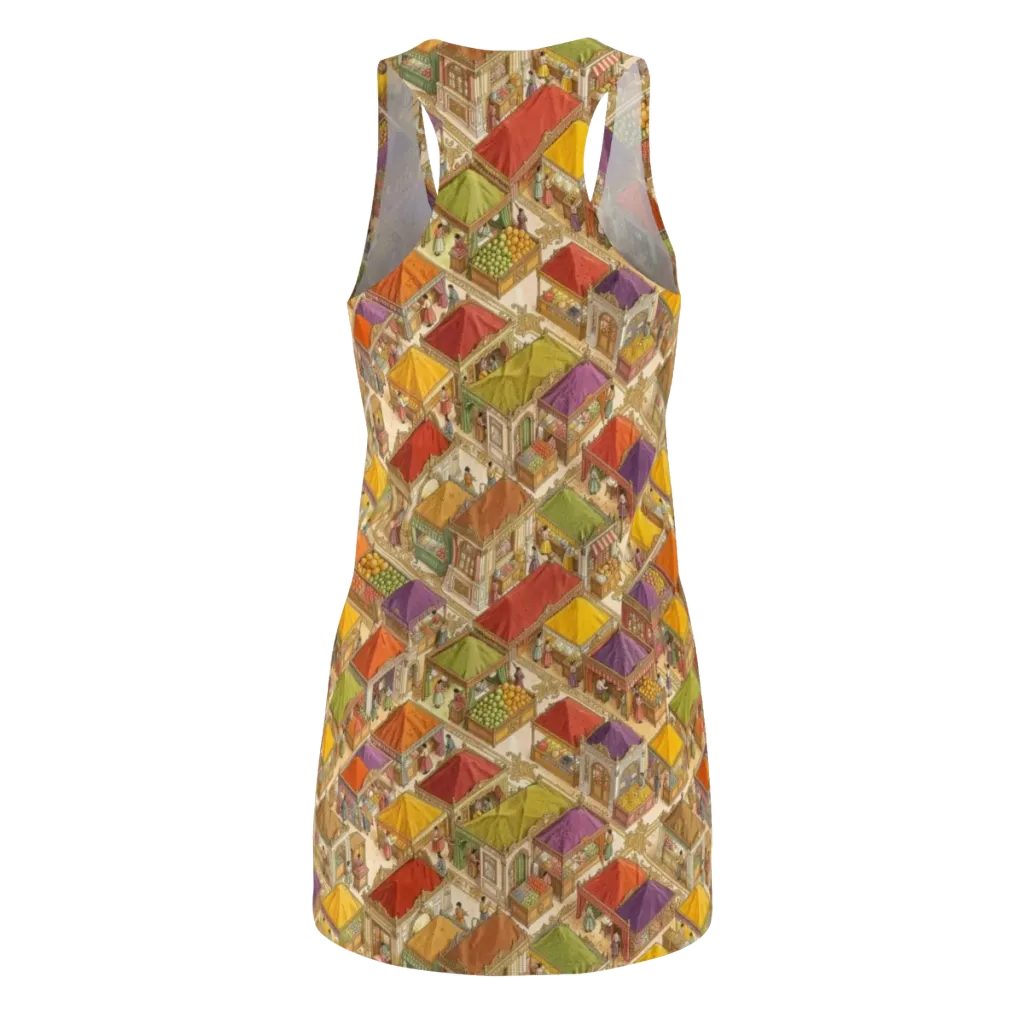 Market of Many Colors on Racerback Dress — Back