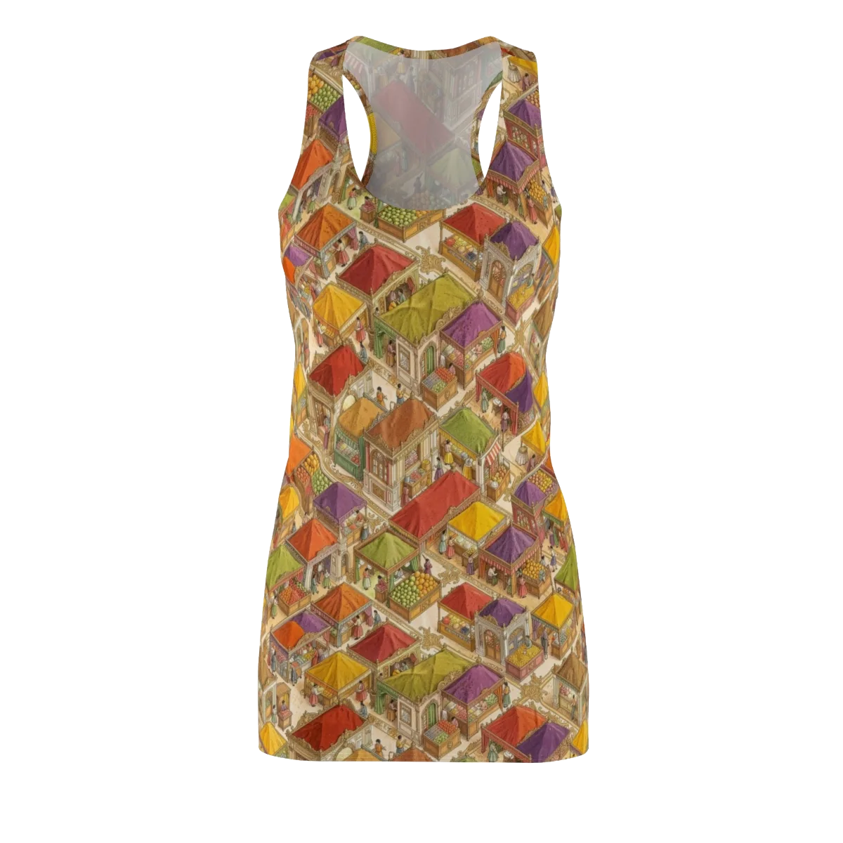 Market of Many Colors on Racerback Dress — Front