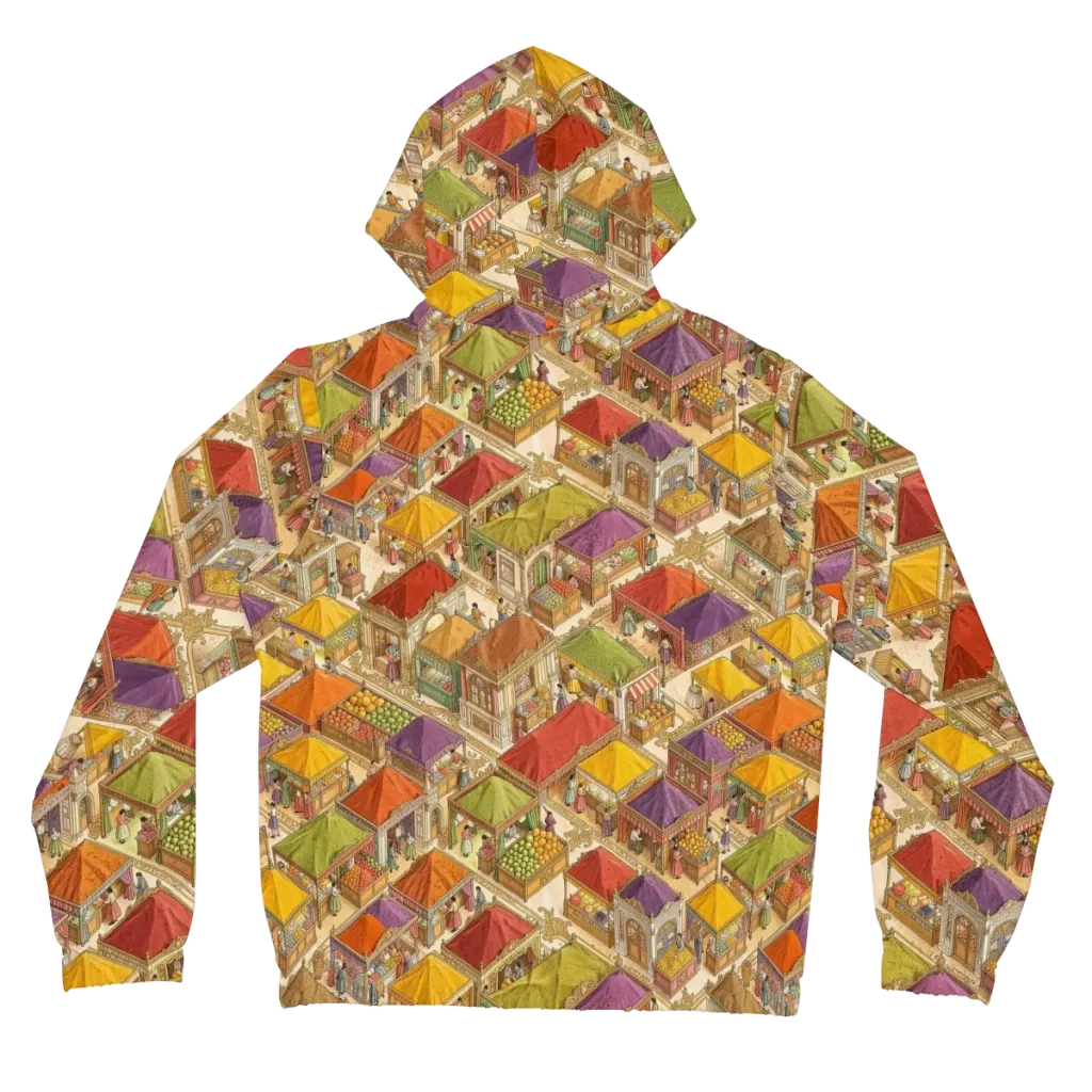 Market of Many Colors on Women's Full-Zip Hoodie — Back