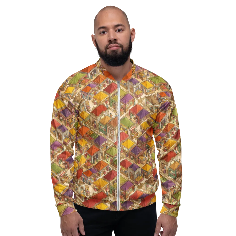 Market of Many Colors on Bomber Jacket — Front