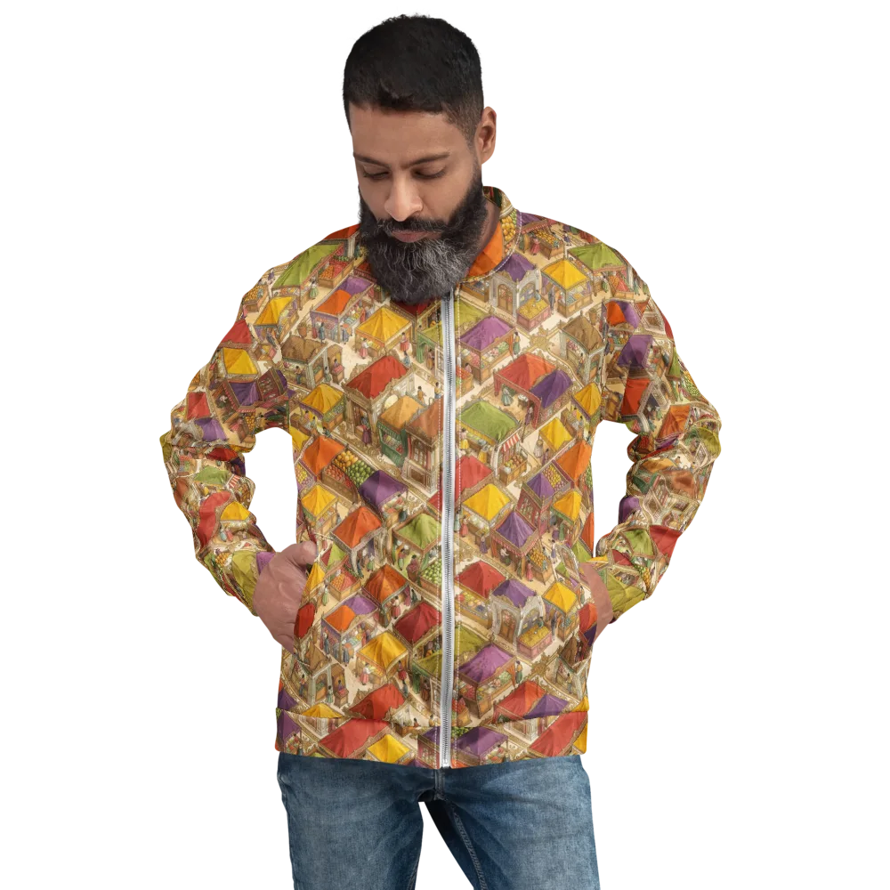 Market of Many Colors on Bomber Jacket — Front