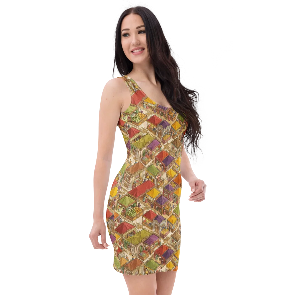 Market of Many Colors on Bodycon Dress — Right Front