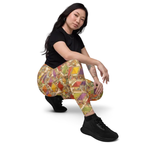 Market of Many Colors on a Leggings with Pockets