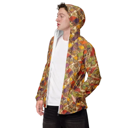 Market of Many Colors on a Men's Windbreaker