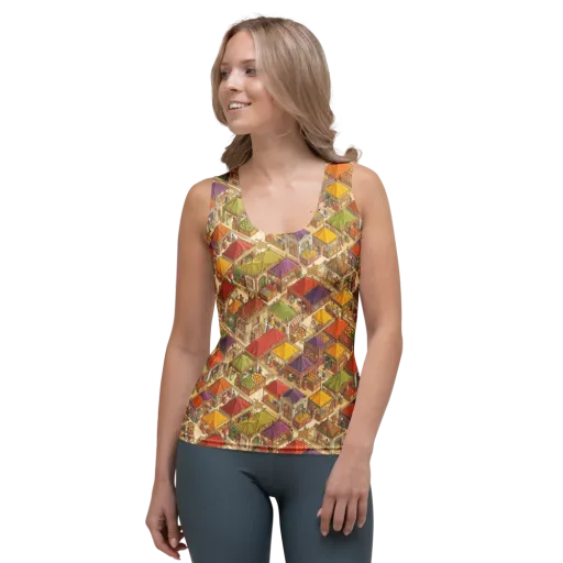 Market of Many Colors on a Women's Tank Top