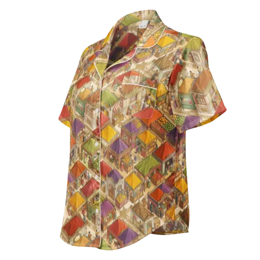 Market of Many Colors on a Women's Short Sleeve Pajama Top